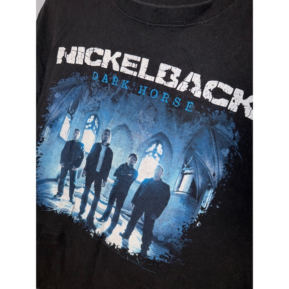 Nickelback Dark Horse Tour 2009 Band T Shirt Black Anvil Size Medium - Picture 2 of 9